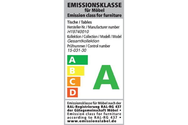 GWINNER Emissionslabel Tische