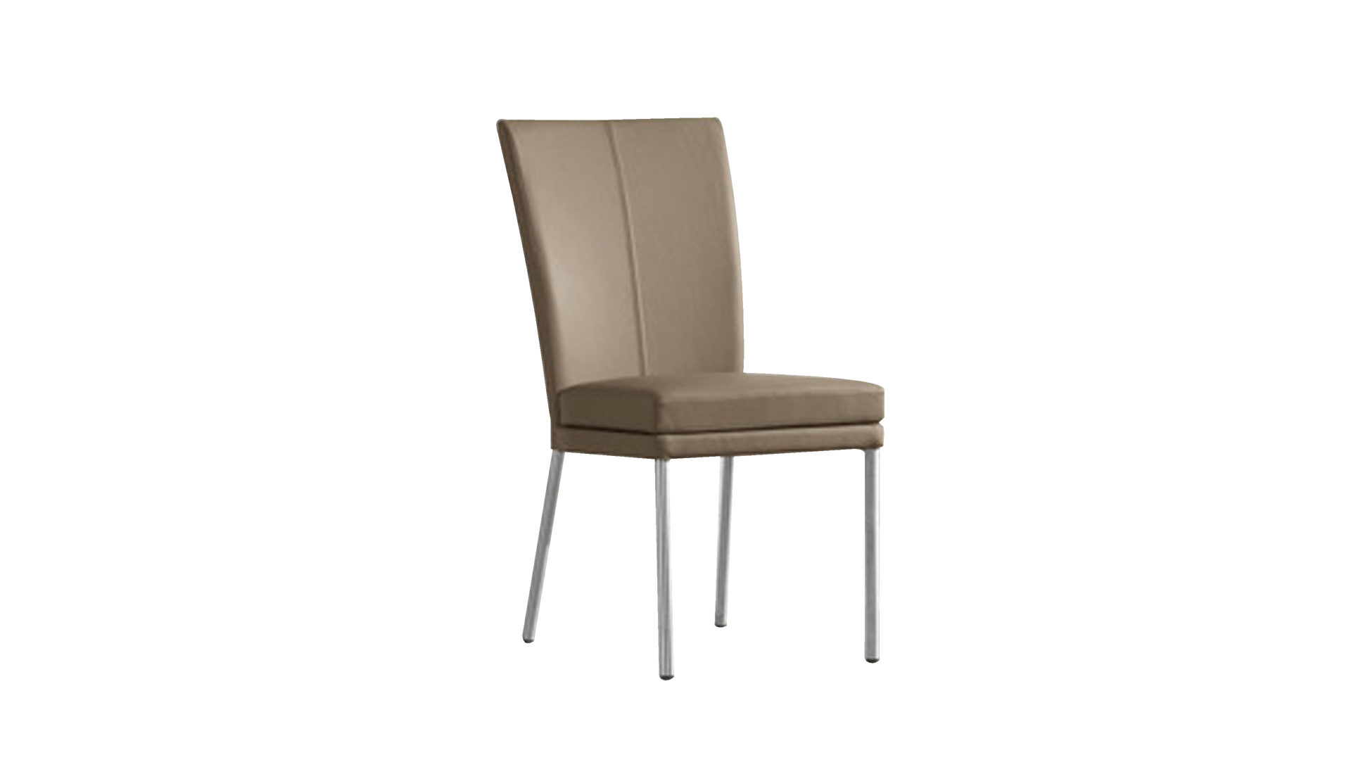 Polsterstuhl laVie® aus Leder in Hellbraun LaVie® Polsterstuhl 0541 als schickes Sitzmöbel steinfarbenes Leder Napoli 989 & Edelstahlgestell
