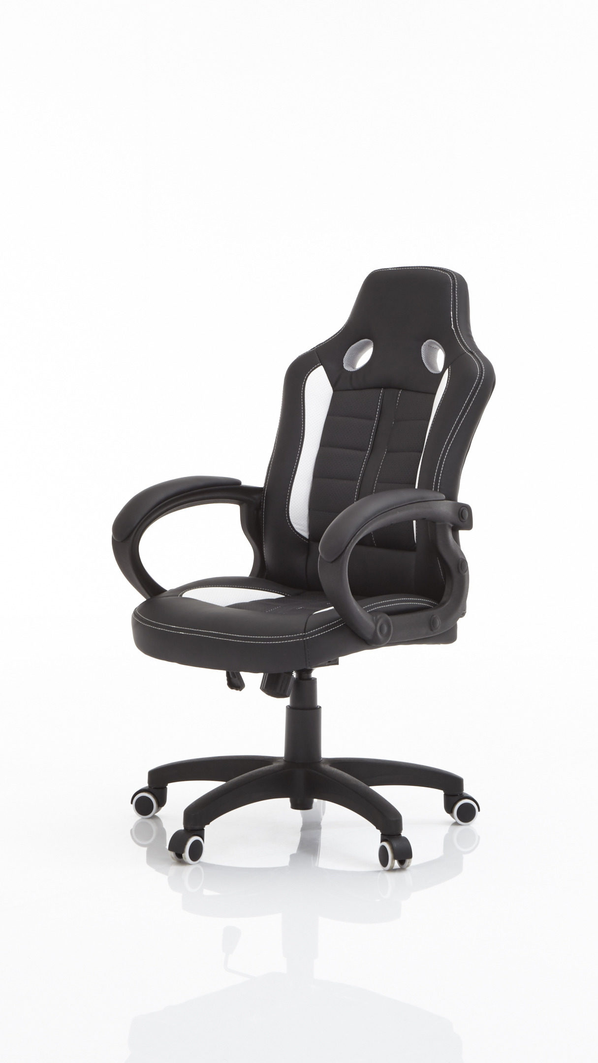 Chefsessel Duo collection aus Kunstleder in Schwarz Chefsessel bzw. Drehstuhl schwarz-weiße Bezugkombination