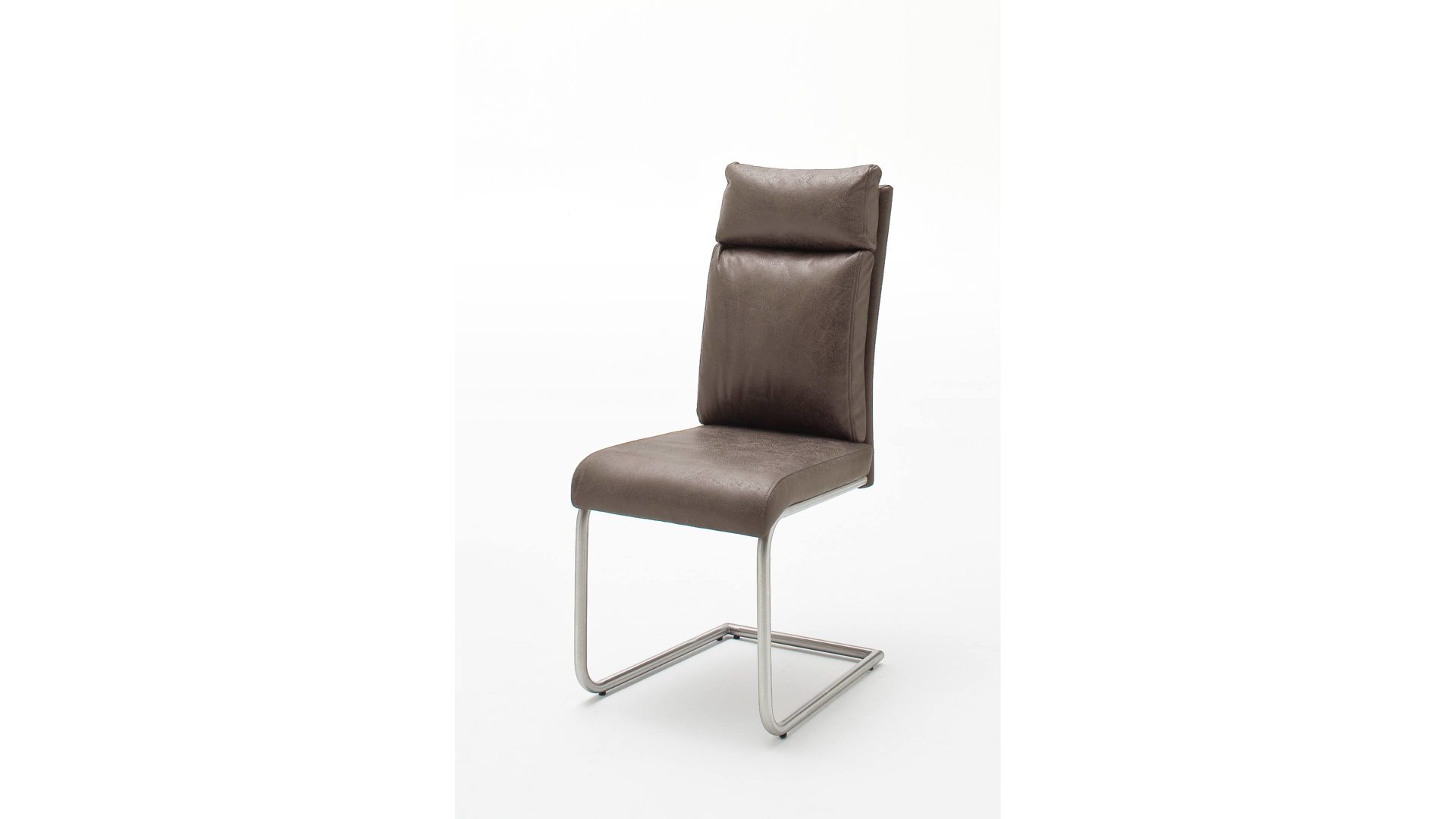 Schwingstuhl Mca furniture aus Stoff in Braun Schwingstuhl braunes Antiklook-Kunstleder BX & Edelstahlgestell