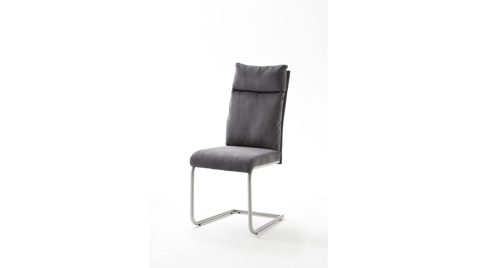 Schwingstuhl Mca furniture aus Stoff in Grau Schwingstuhl anthrazitfarbener Chenillebezug AN & Edelstahlgestell