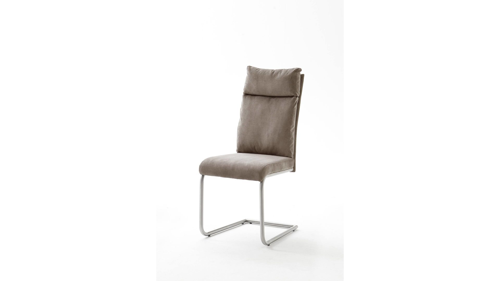 Schwingstuhl Mca furniture aus Stoff in Braun Schwingstuhl sandfarbener Chenillebezug SA & Edelstahlgestell