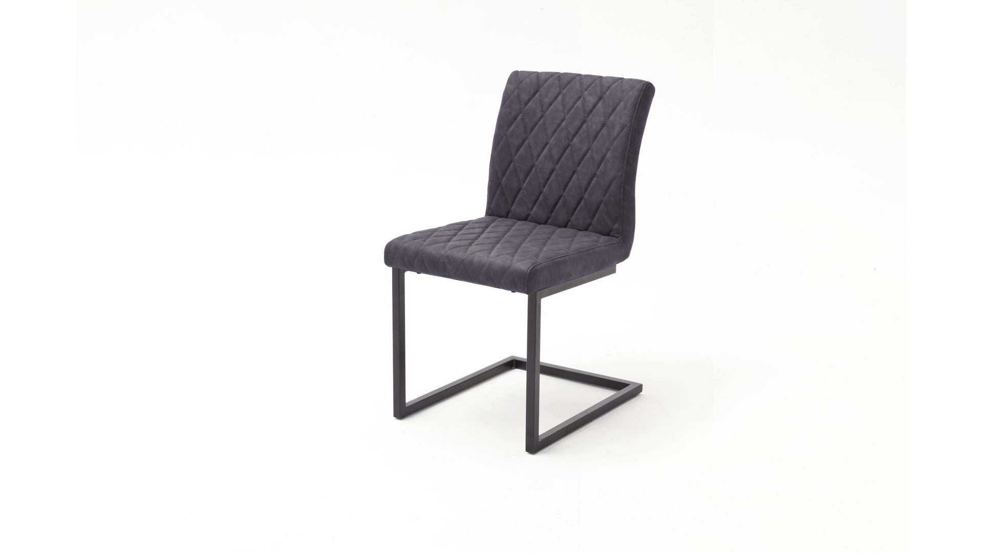 Schwingstuhl Mca furniture aus Stoff in Grau Schwingstuhl graues Kunstleder GX & schwarzes Metallgestell, Rautensteppung