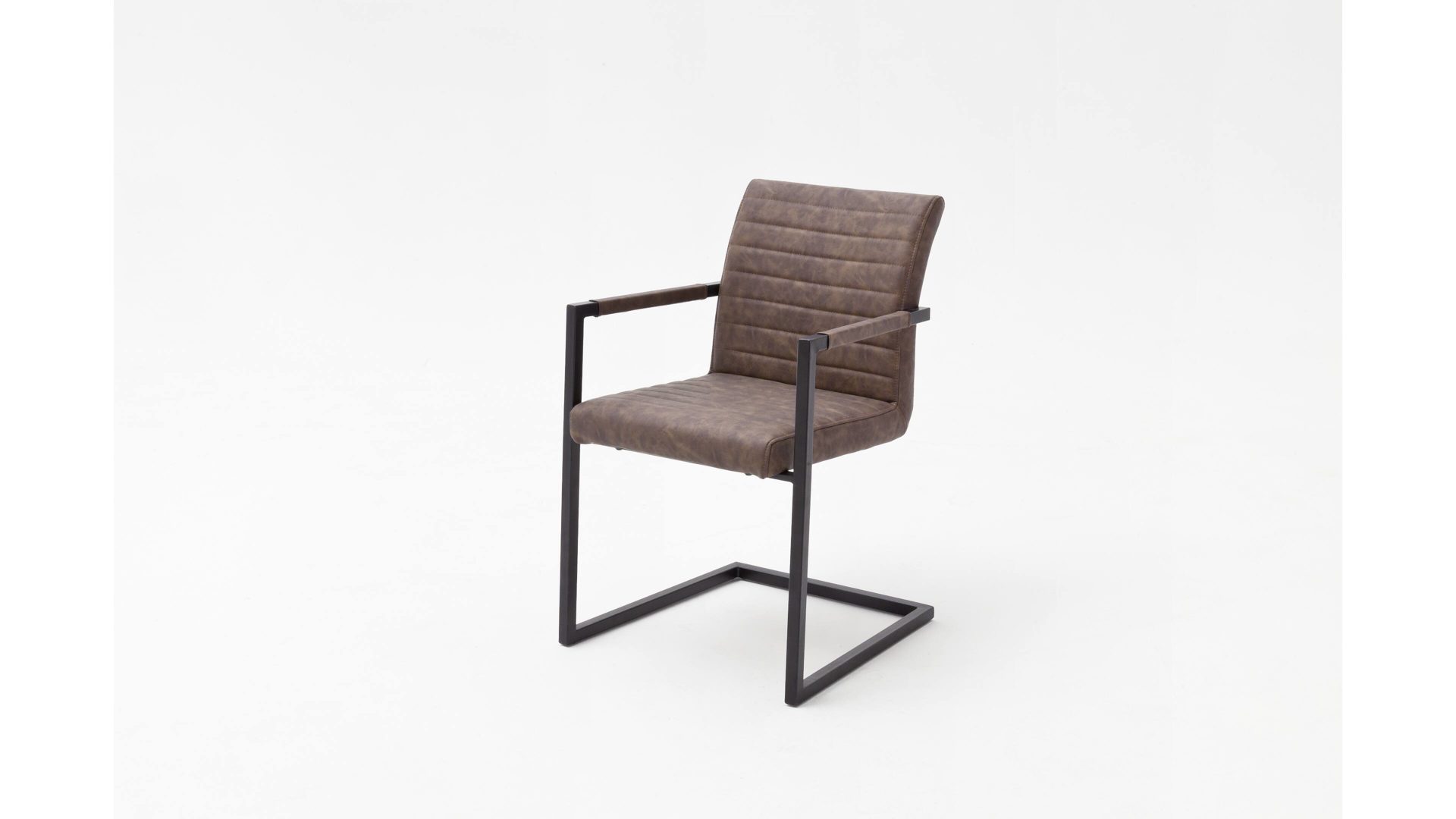 Schwingstuhl Mca furniture aus Stoff in Braun Armlehn-Schwingstuhl braunes Kunstleder BX & schwarzes Metallgestell