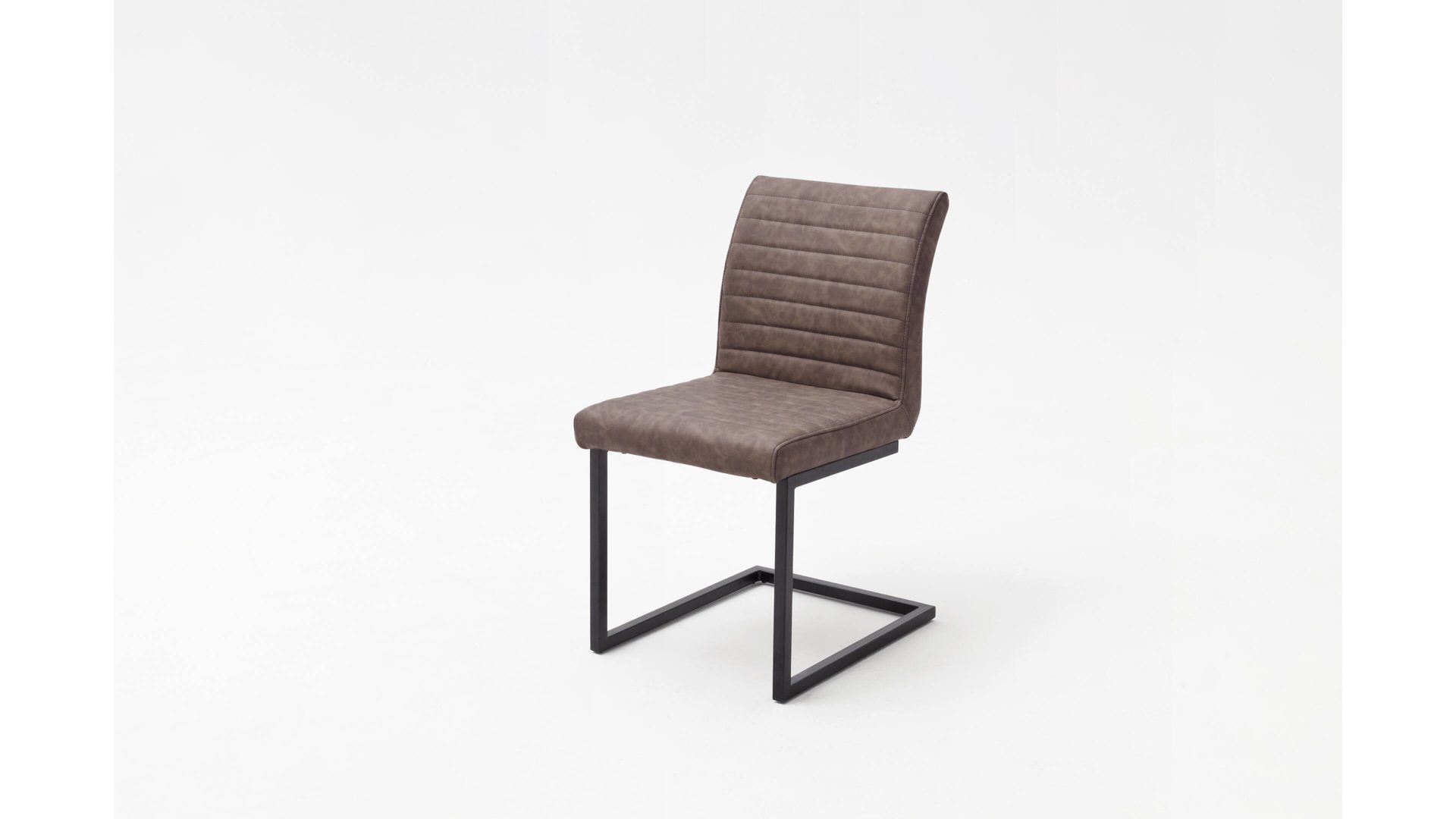 Schwingstuhl Mca furniture aus Stoff in Braun Schwingstuhl braunes Kunstleder BX & schwarzes Metallgestell