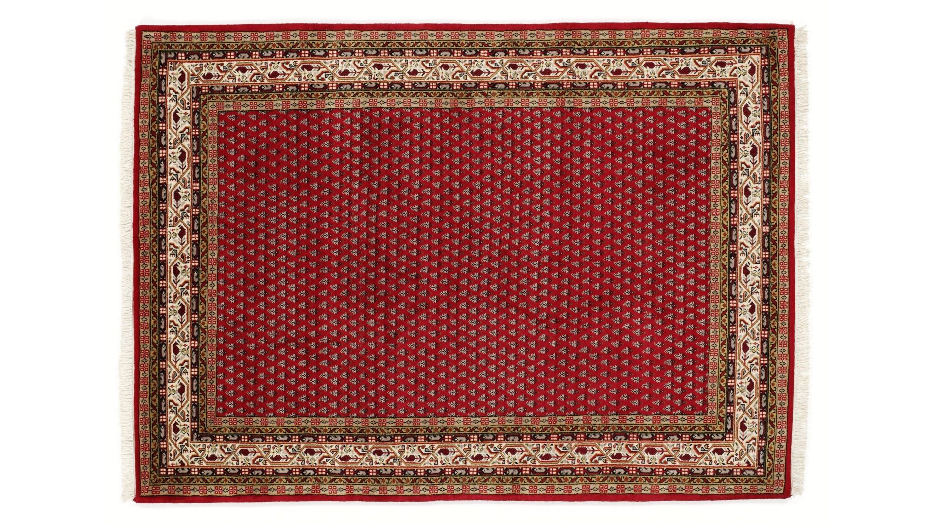 Orientteppich Oci aus Naturfaser in Rot Orientteppich Sakki Mir für Ihre Wohnaccessoires rote & blaue Schurwolle – ca. 170 x 240 cm