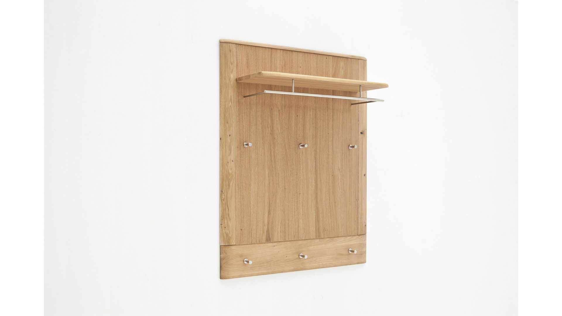Wandgarderobe Mca furniture aus Holz in Holzfarben Wandgarderobe biancofarbene Balkeneiche – ca. 90 x 113 cm