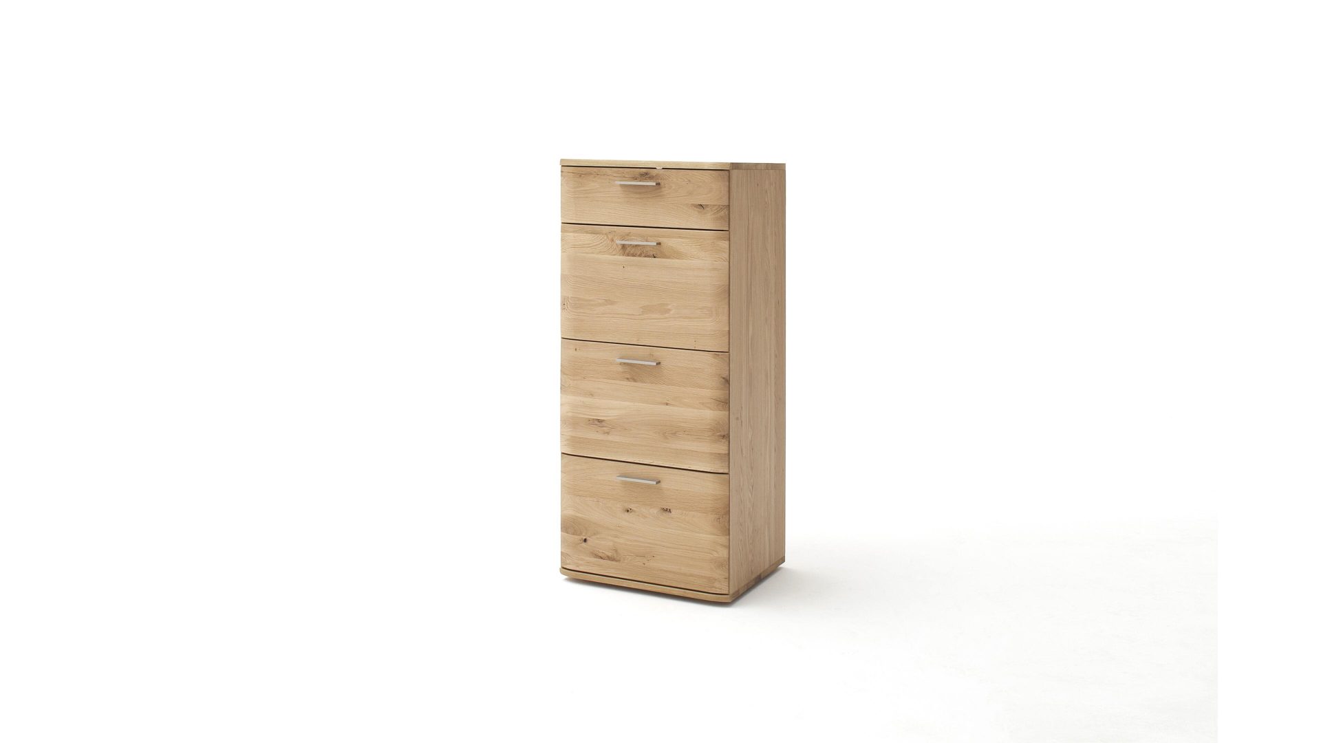 Schubladenkommode Mca furniture aus Holz in Holzfarben Schubladenkommode biancofarbene Balkeneiche – vier Schubladen