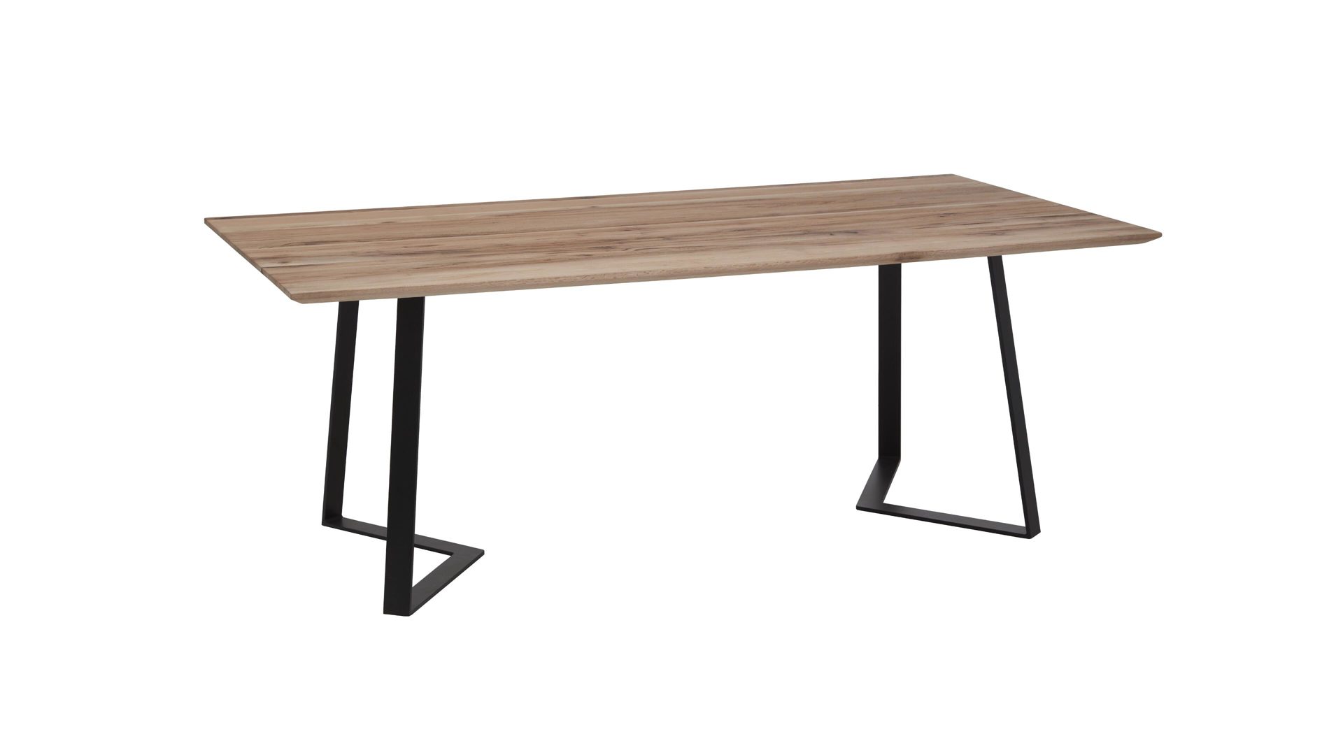 Esstisch Niehoff sitzmoebel aus Holz in Holzfarben NIEHOFF Esstisch Balkeneiche & schwarzes Eisen – ca. 200 x 100 cm