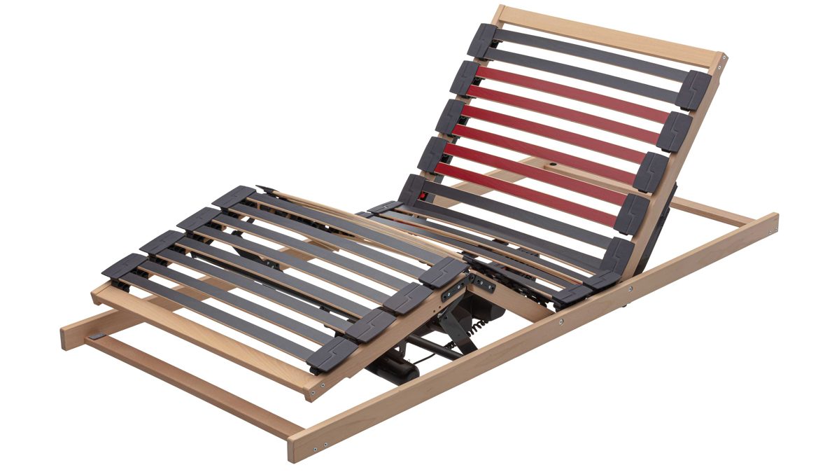 Lattenrost Interliving aus Holz in Holzfarben Interliving Lattenrahmen Medikontur 1952 - V6286 dreifach motorisch mit Funk-Fernbedienung – Liegefläche ca. 120 x 200 cm