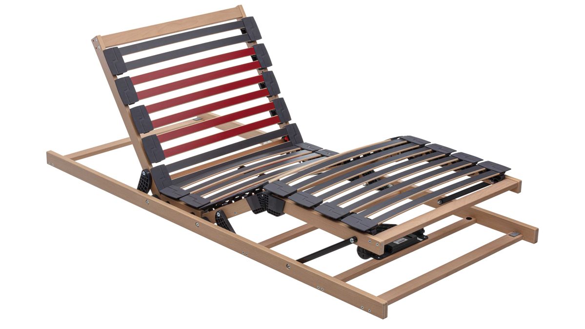 Lattenrost Interliving aus Holz in Holzfarben Interliving Lattenrahmen Medikontur 1952 - V6289 Smart zweifach motorisch mit Funk-Fernbedienung – Liegefläche ca. 90 x 200 cm