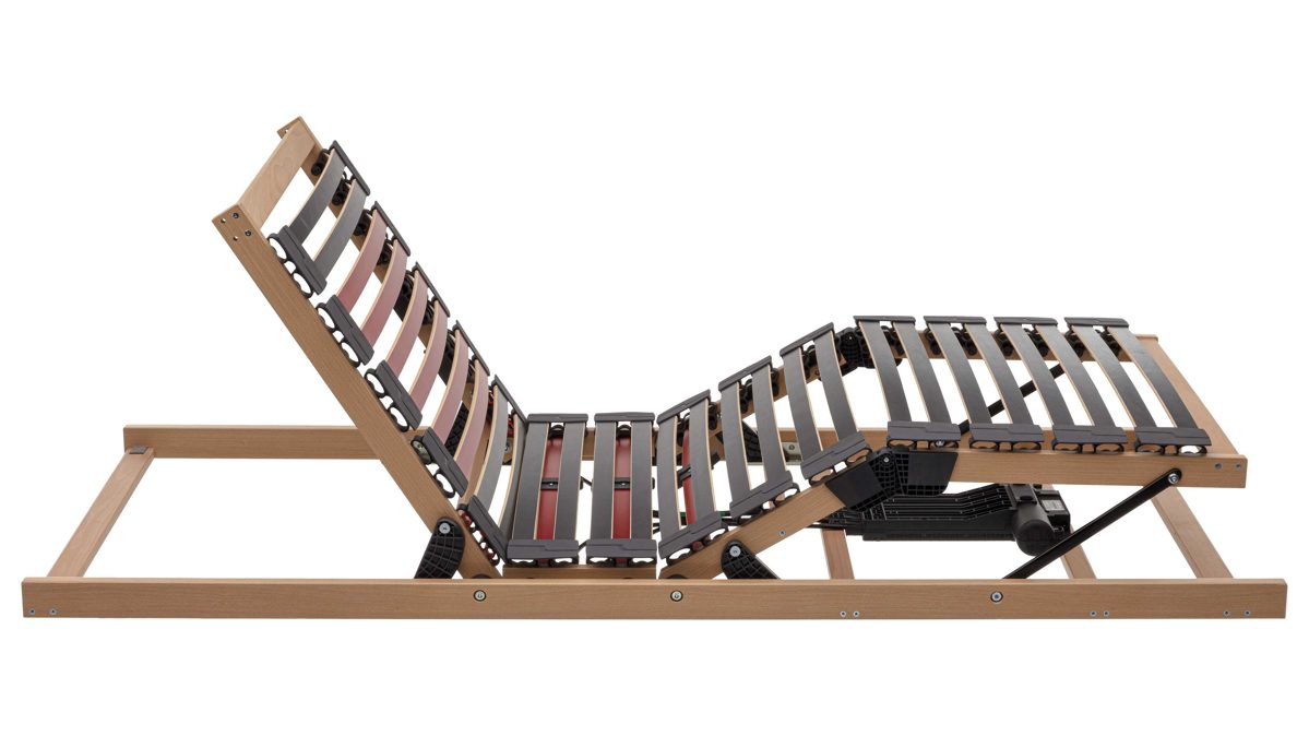 Lattenrost Interliving aus Holz in Holzfarben Interliving Lattenrahmen Medikontur 1952 - V6289 Smart zweifach motorisch mit Funk-Fernbedienung – Liegefläche ca. 120 x 200 cm