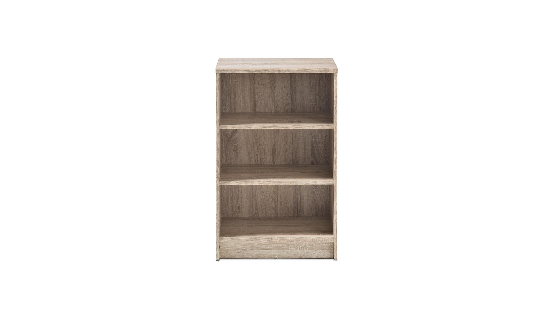 Regal Bega consult aus Holz in Weiß Bücherregal bzw. Standregal Sonoma eichefarbene Kunststoffoberflächen – Höhe ca. 86 cm, zwei Böden