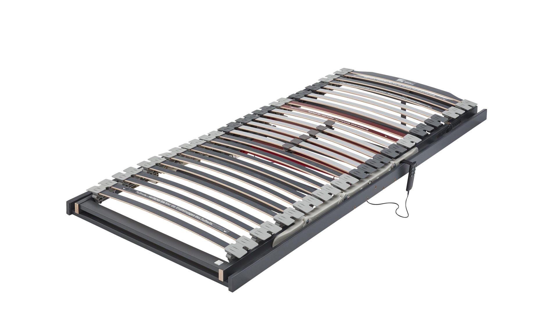 Lattenrost Interliving aus Holz in Grau Interliving Lattenrost Serie 1942 mit Funksteuerung kabellose Rücken- & Fußteilverstellung – Liegefläche ca. 140 x 200 cm