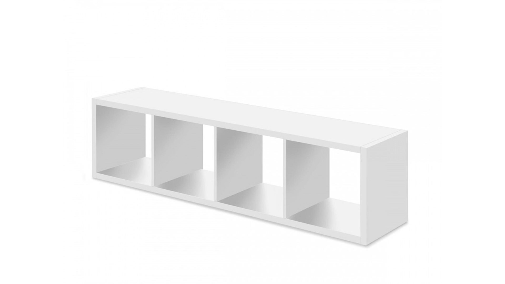 Raumteiler Bega consult aus Holz in Weiß Raumteiler auch als Bücherregal einsetzbar mattweiße Kunststoffoberflächen - vier  Fächer, ca. 41 x 147 x 38 cm