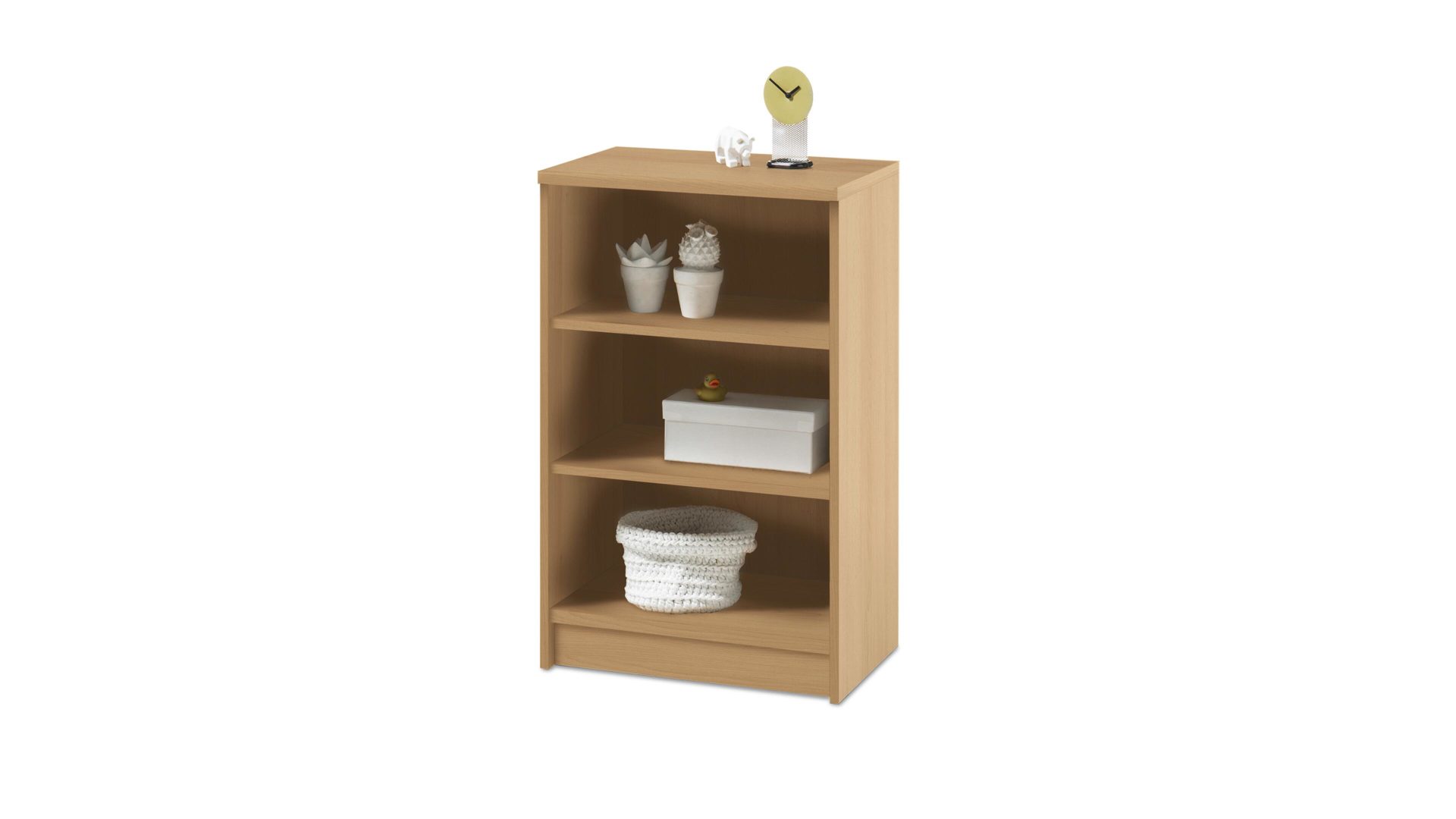 Regal Bega consult aus Holz in Holzfarben Bücherregal bzw. Standregal buchefarbene Kunststoffoberflächen – Höhe ca. 86 cm, zwei Böden