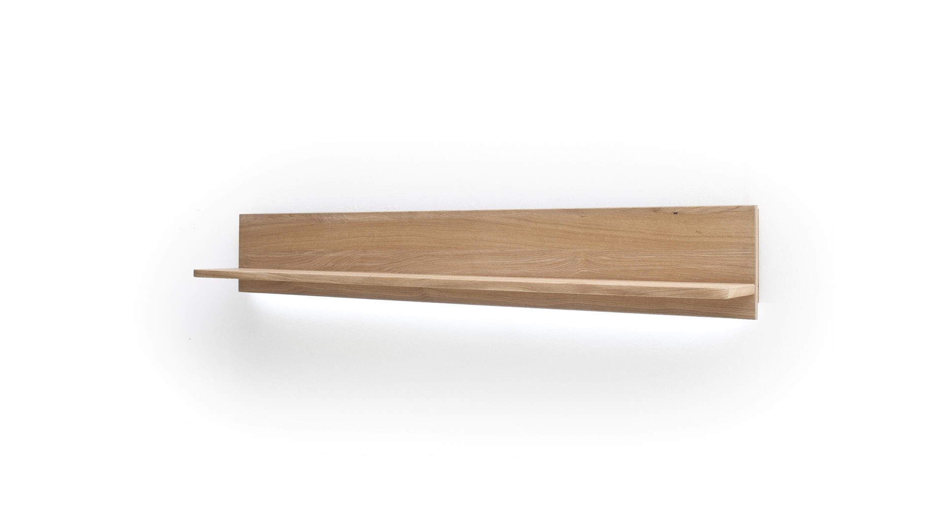 Wandregal Mca furniture aus Holz in Holzfarben Wandregal Bianco geölte Asteiche – Länge ca. 160 cm