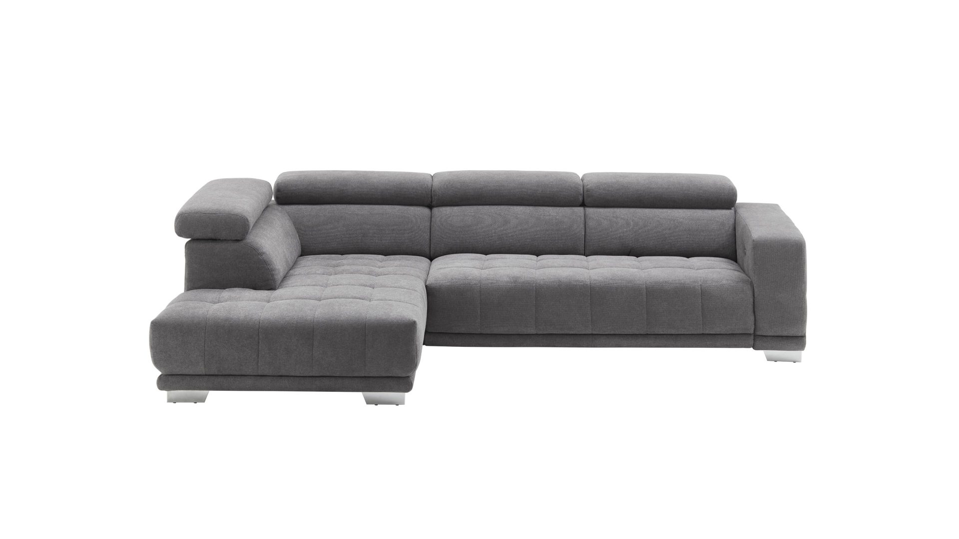 Ecksofa Ada | 415514 aus Stoff in Grau Eckkombination bzw. Polstermöbel grauer Stoffbezug XBO-9 – Stellfläche ca. 207 x 301 cm