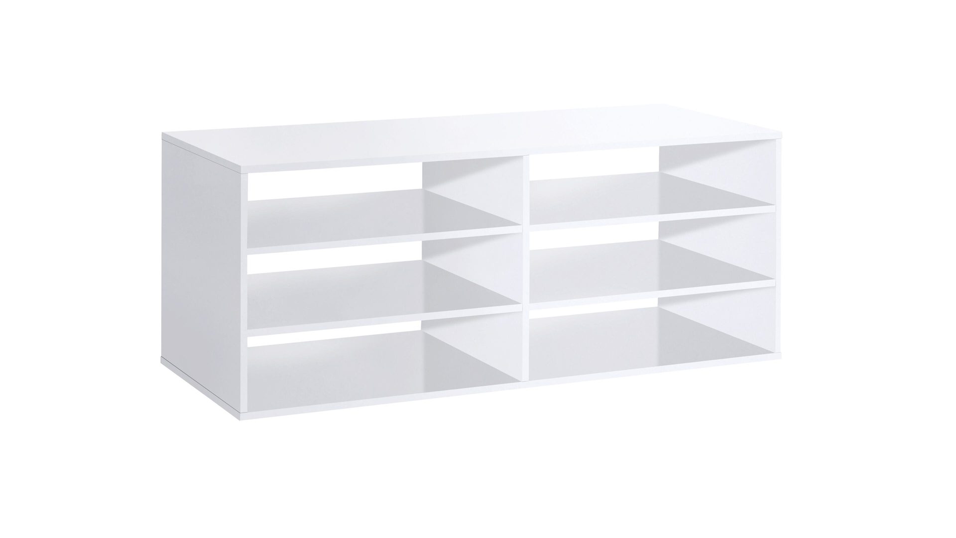 Regal Fmd furniture aus Holz in Weiß Regaleinsatz weiße Kunststoffoberflächen – sechs Fächer