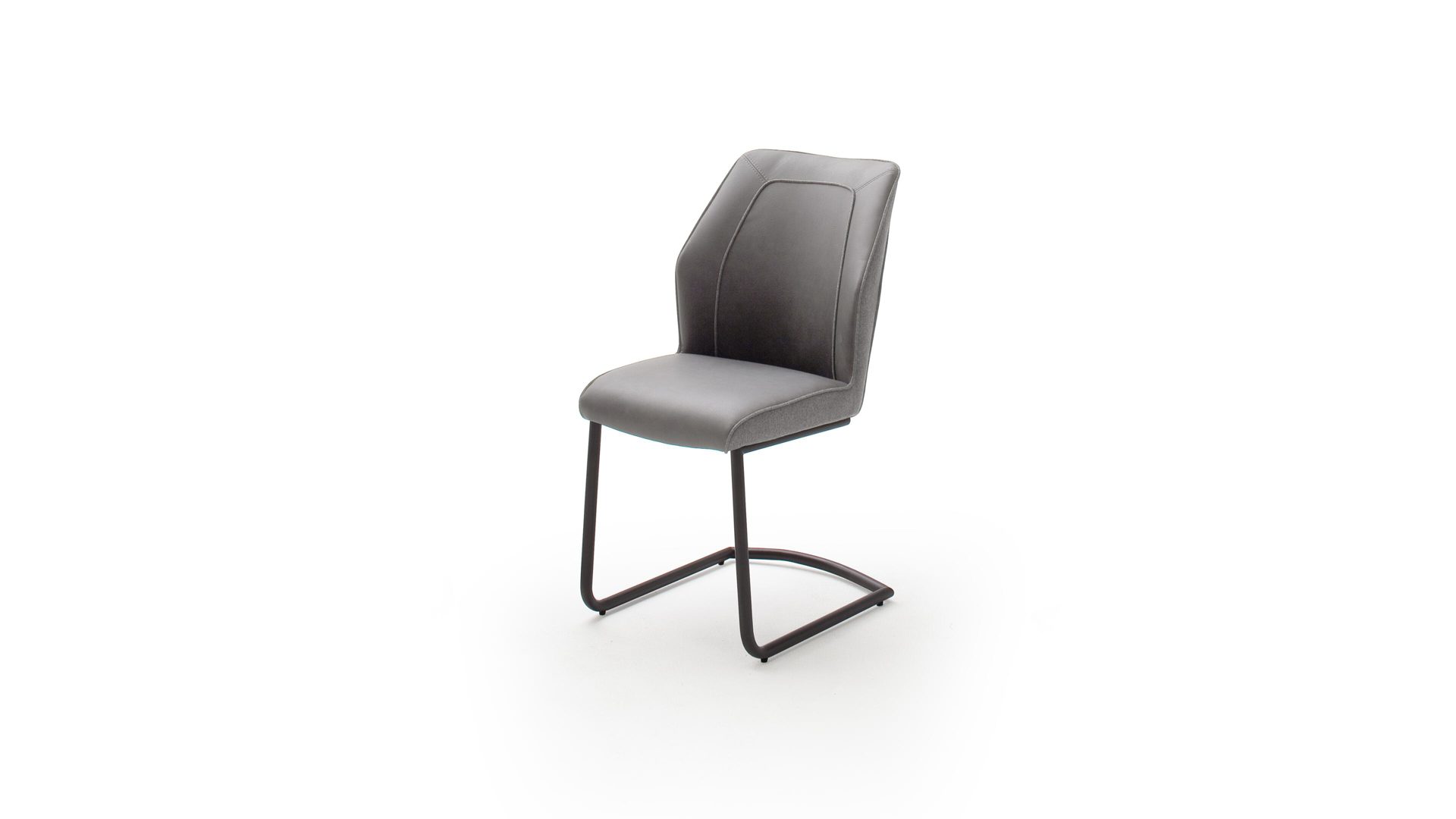 Schwingstuhl Mca furniture aus Stoff in Grau Schwingstuhl graue Bezugkombination & anthrazitfarbenes Gestell