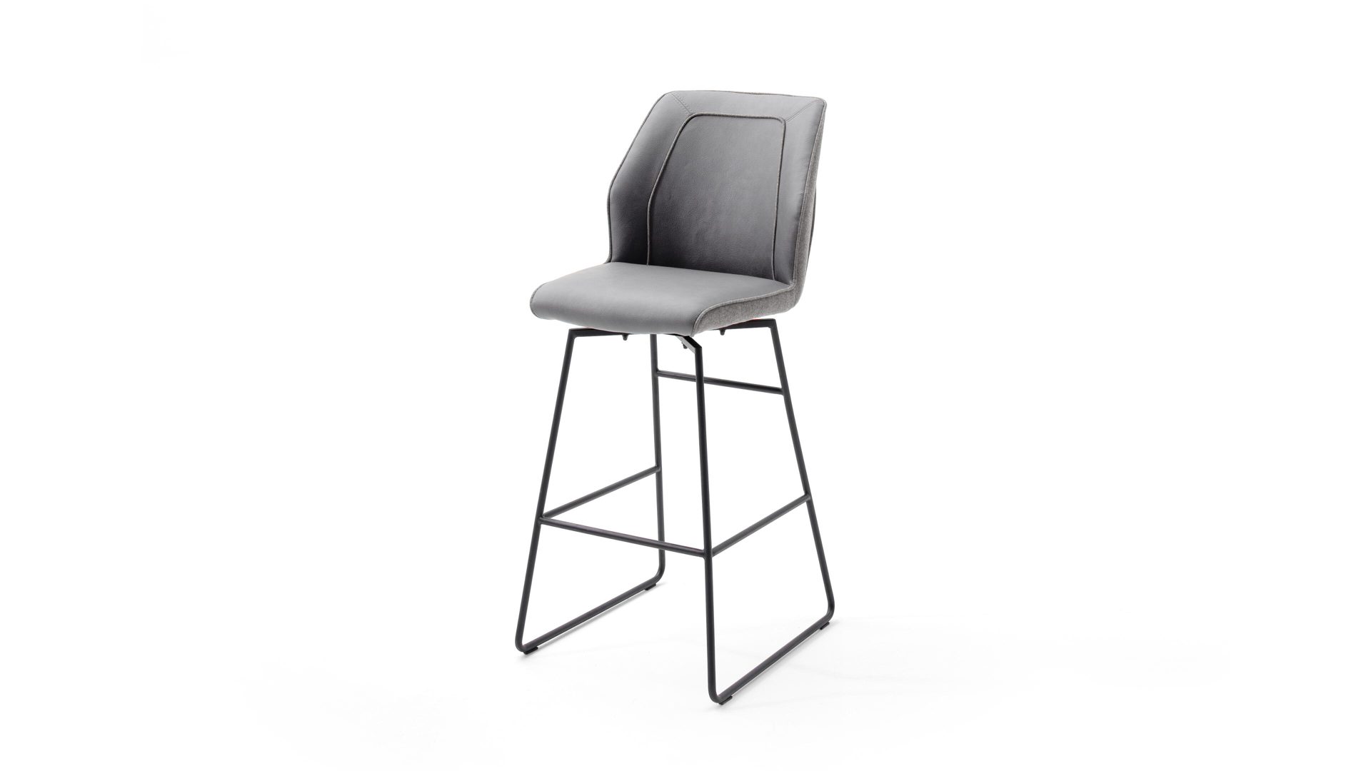 Barhocker Mca furniture aus Stoff in Grau Barhocker graue Bezugkombination & anthrazitfarbenes Gestell