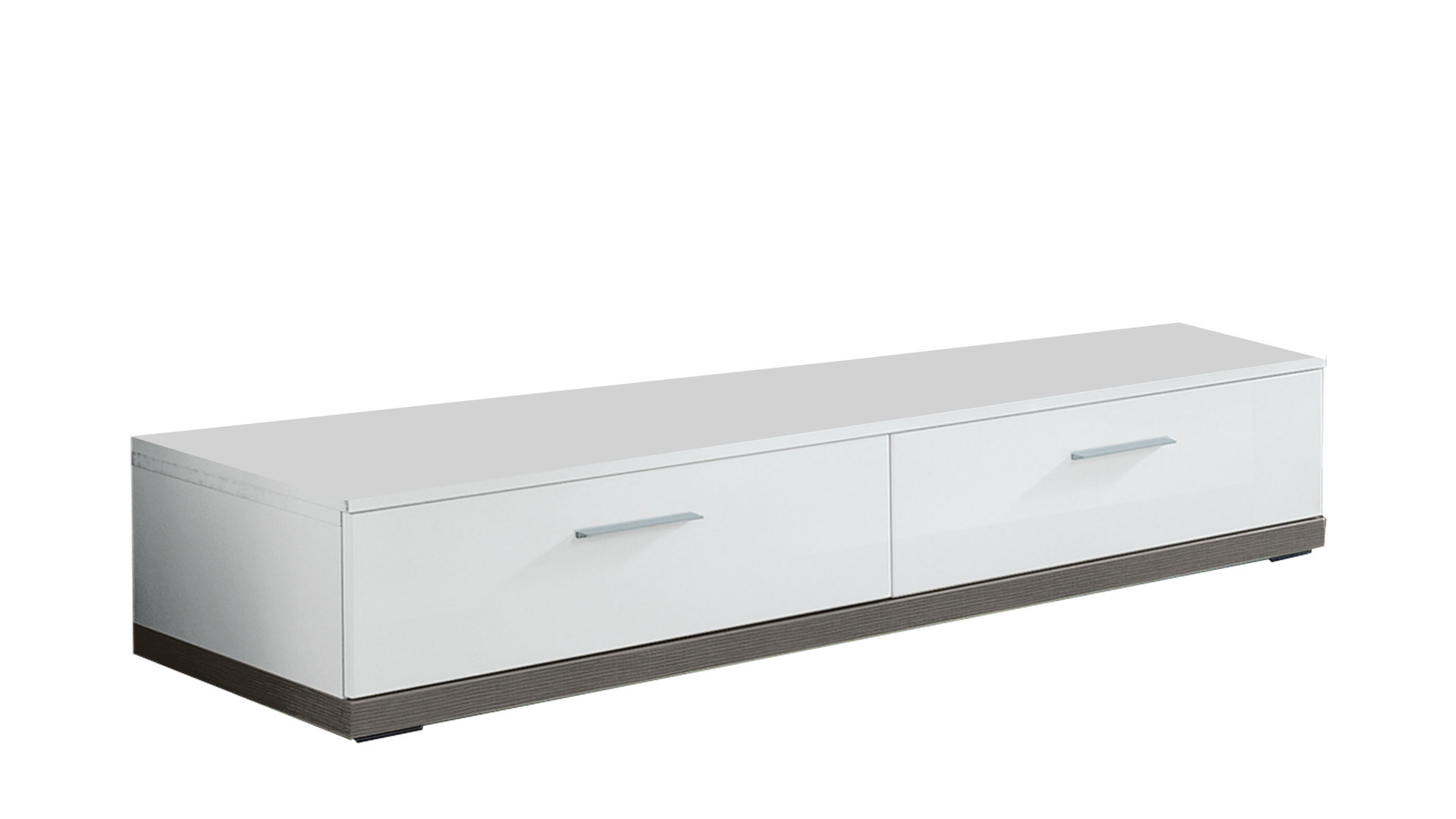 Lowboard Ideal möbel aus Holz in Grau Medien-Lowboard Manhattan Weiß & Graphit – zwei Schubladen, Länge ca. 140 cm