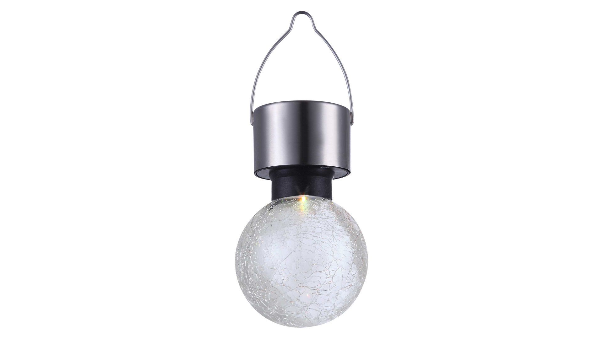 Gartenstecker Globo lighting aus Kunststoff in Weiß Solar-Hängeleuchte 33058 weißer Kunststoff & Edelstahl – Durchmesser ca. 7 cm
