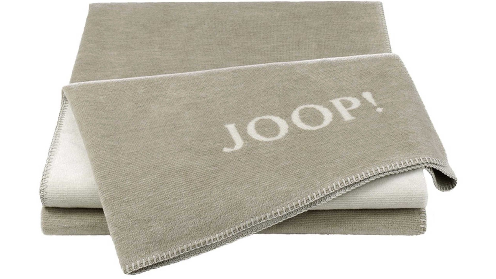 Wohndecke Biederlack aus Stoff in Beige JOOP! Wohndecke Melange Doubleface Sand & Natur – ca. 150 x 200 cm