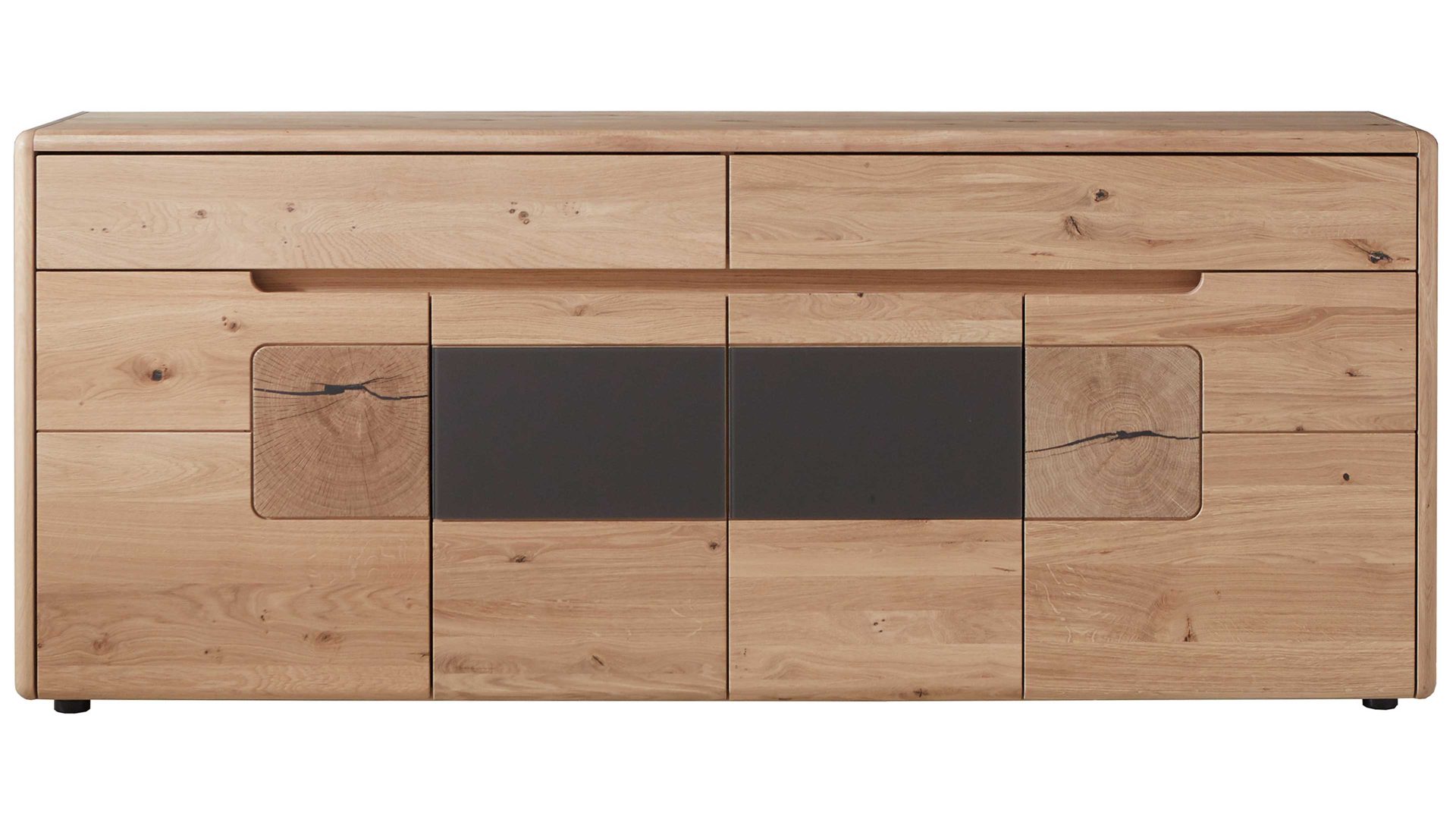 Sideboard Wöstmann aus Holz in Holzfarben WÖSTMANN Sideboard Solento Wildeiche & Hirnholz – vier Türen, zwei Schubladen