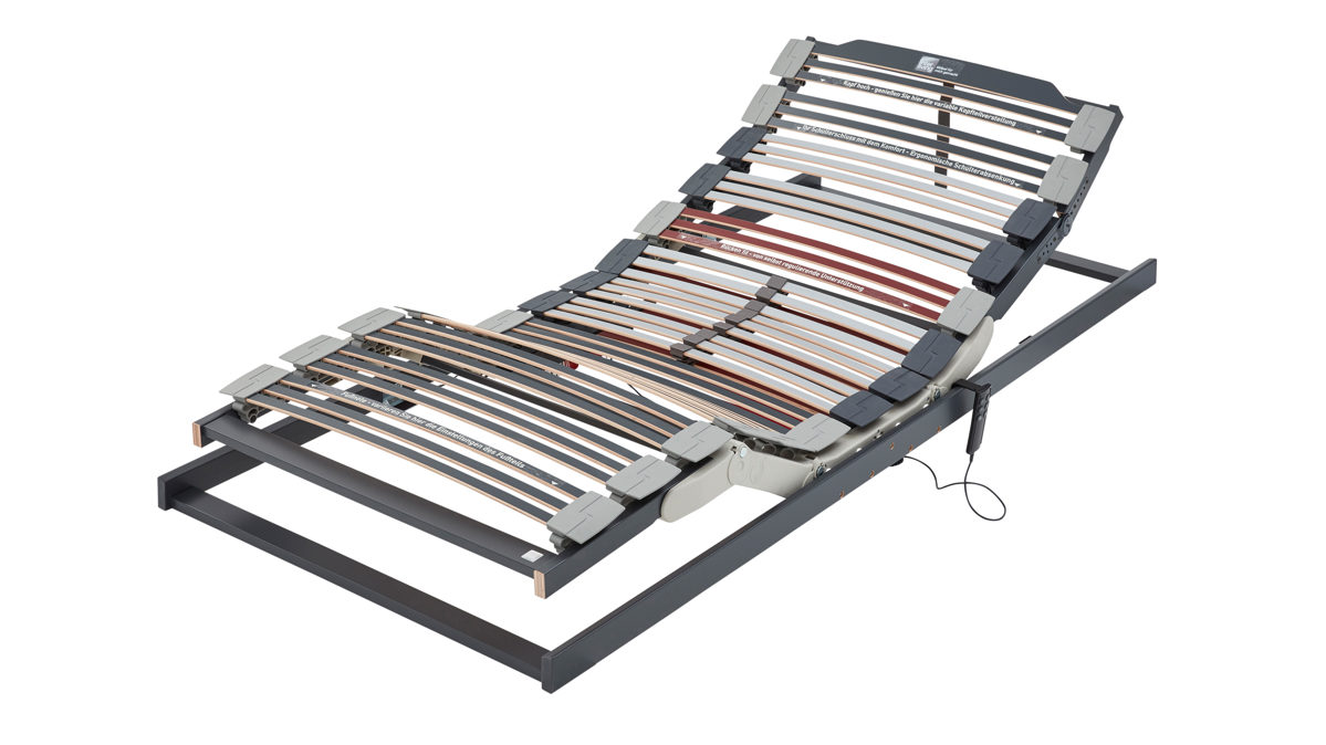 Lattenrost Interliving aus Holz in Grau Interliving Lattenrost Serie 1943 mit Funksteuerung kabellose Rücken- & Fußteilverstellung – Liegefläche ca. 120 x 200 cm