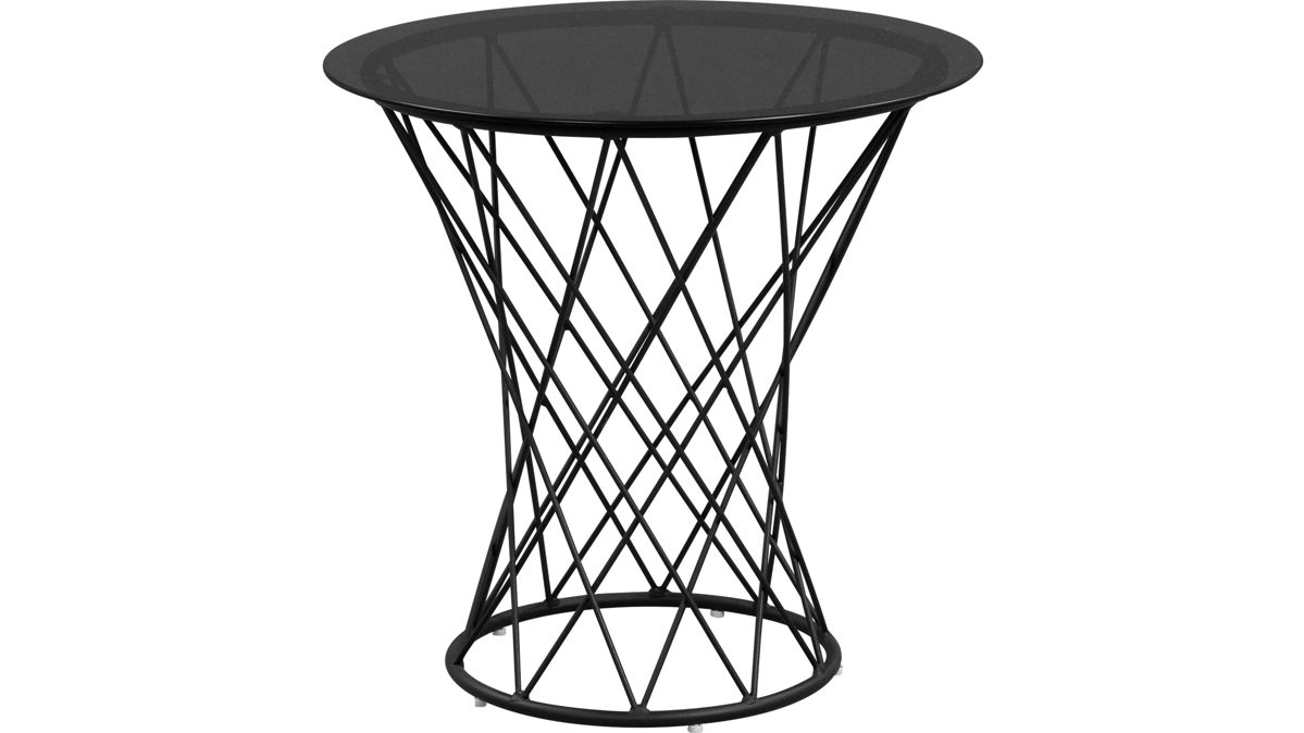 Beistelltisch M2 kollektion aus Glas in Schwarz Beistelltisch Laura Grau & Schwarz – Durchmesser ca. 50 cm