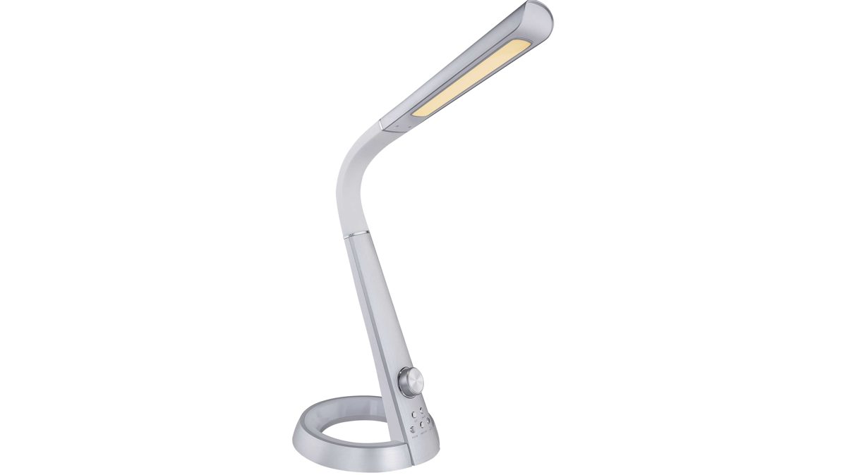 Schreibtischleuchte Globo lighting aus Kunststoff in Metallfarben GLOBO LED-Tischleuchte Mitti bzw. LED-Tischlampe silberfarbener Kunststoff - Höhe ca. 64 cm