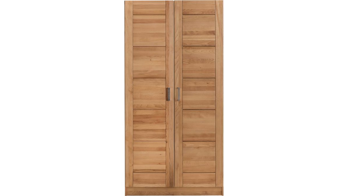 Kleiderschrank Elfo-möbel aus Holz in Holzfarben Kleiderschrank Tollow als Schlafzimmerschrank aus massiver Kernbuche geöltes Kernbuchenholz - zwei Holztüren