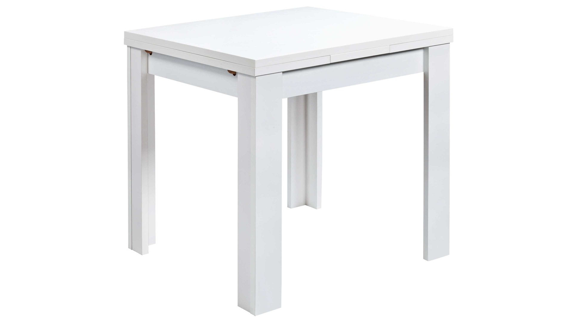 Auszugtisch Mäusbacher aus Holz in Weiß Eleganter Auszug-Esszimmertisch Zip für Ihr Zuhause Mattweiß - ca. 80-136 x 80 cm
