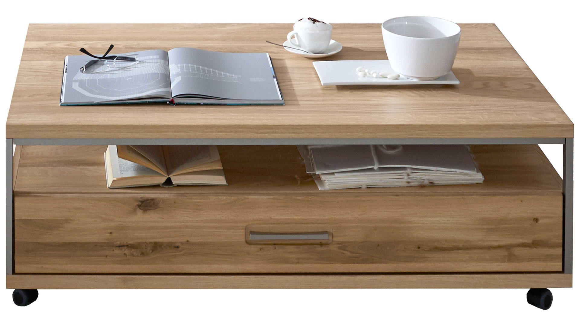 Couchtisch Mca furniture aus Holz in Holzfarben Couchtisch bzw. Wohnzimmertisch Asteiche Bianco – ca. 115 x 39 x 70 cm