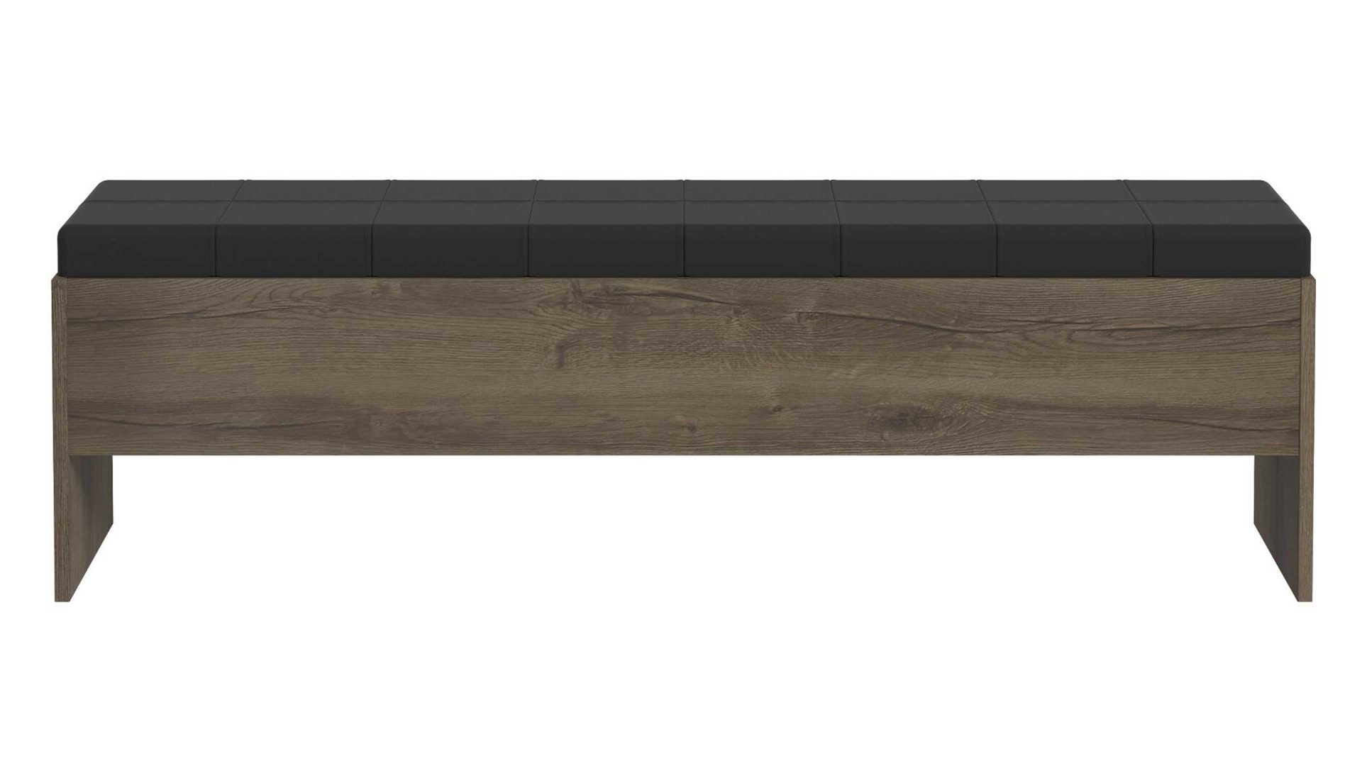 Polsterbank Forte aus Holz in Holzfarben Bettbank Bellevue Schwarzeiche & Schlamm – Länge ca. 185 cm