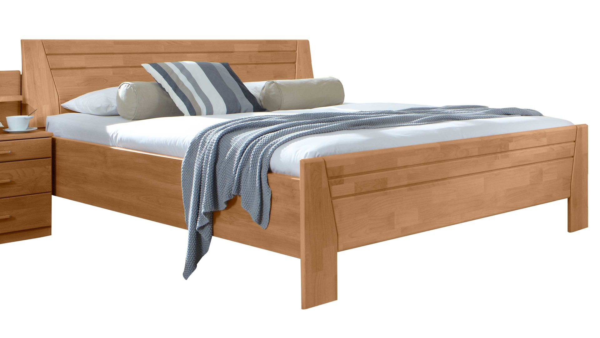 Doppelbett Möbelwerke mastershausen aus Holz in Holzfarben rauch ORANGE M Bettgestell Sitara Erle - Liegefläche ca. 180 x 200 cm