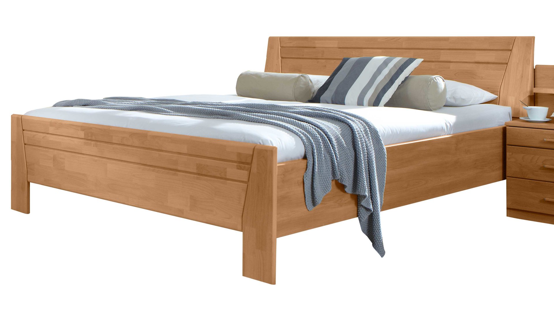 Doppelbett Möbelwerke mastershausen aus Holz in Holzfarben rauch ORANGE M Komfort-Bettgestell Sitara Erle - Liegefläche ca. 180 x 200 cm, Komforthöhe
