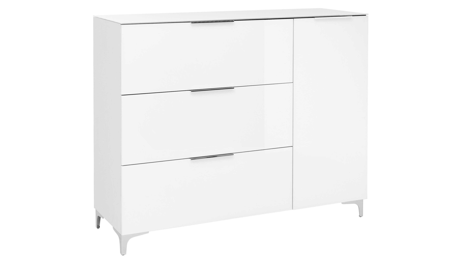 Sideboard Maja möbel aus Holz in Weiß MAJA MÖBEL Sideboard Shino Weiß - drei Schubladen, eine Tür