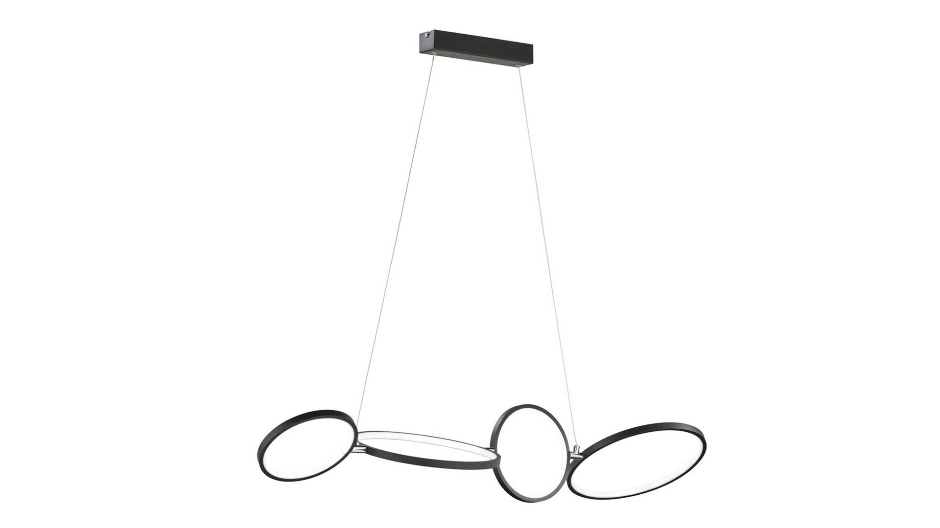 Deckenleuchte Trio leuchten aus Metall in Schwarz Trio Hängelampe Rondo mattschwarzes Metall – Länge ca. 110 cm