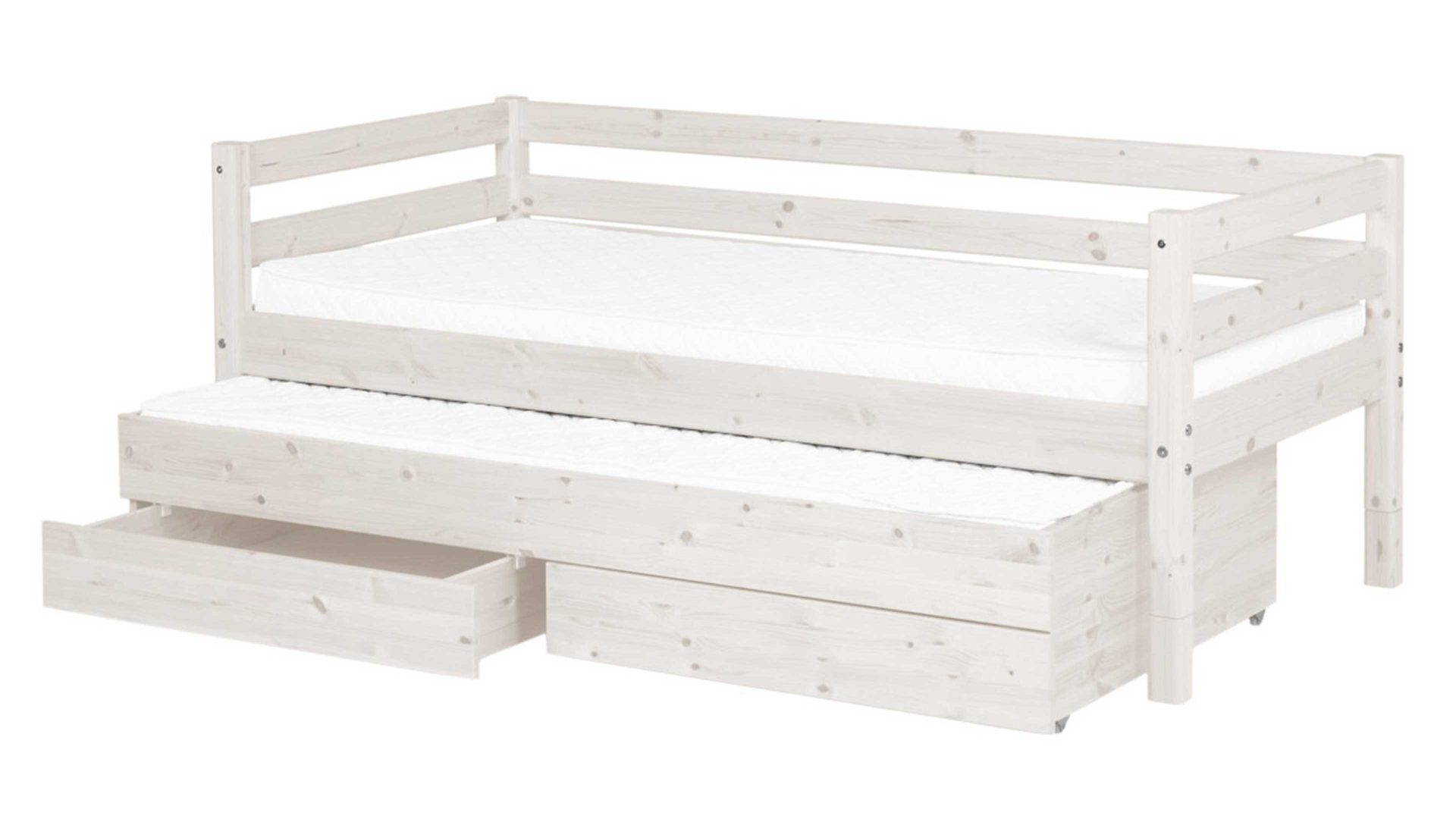 Funktionsbett Flexa® aus Holz in Weiß FLEXA® Funktionsbettgestell Classic weißes Kiefernholz – Liegefläche ca. 90 x 200 cm