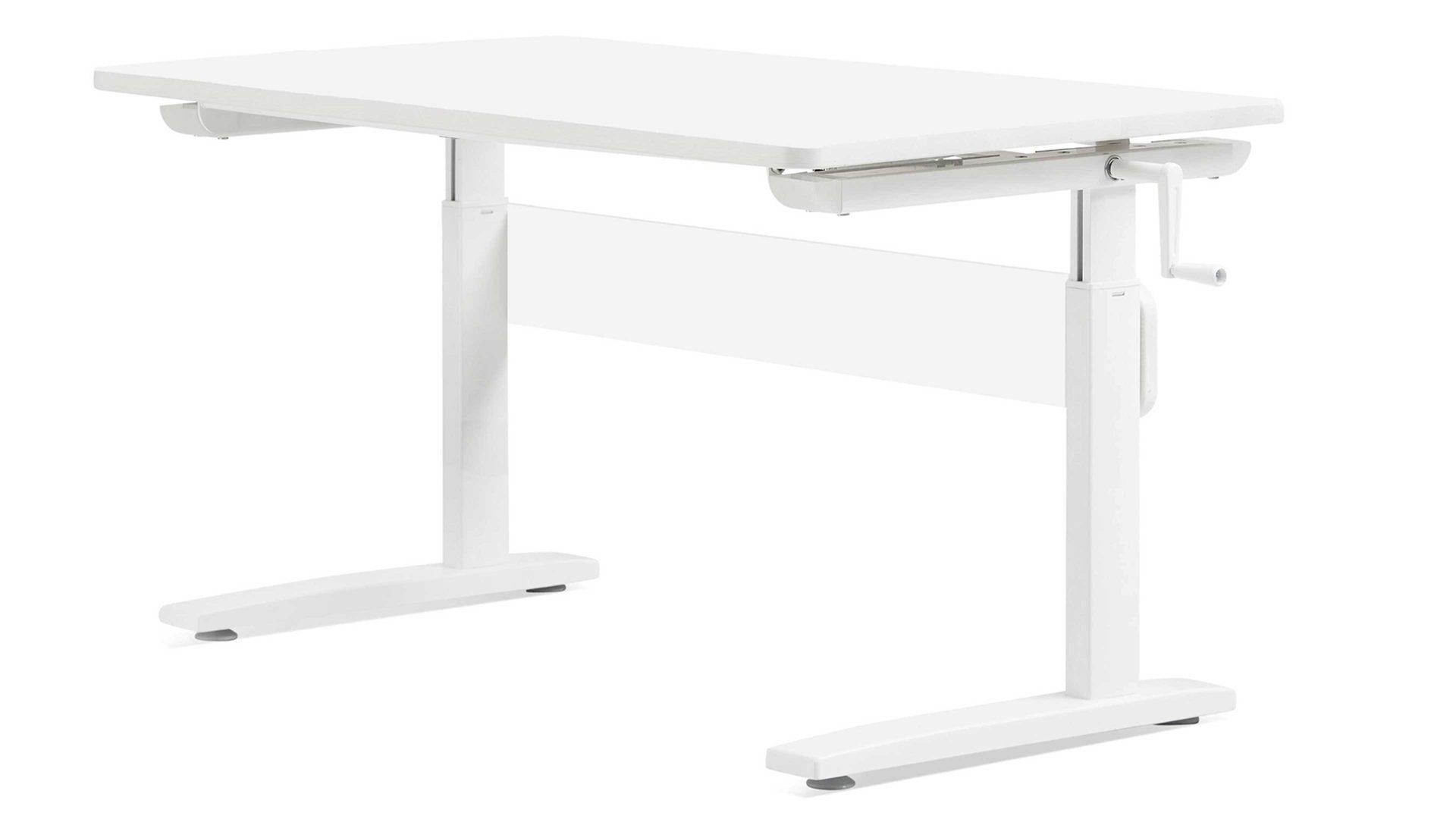 Schreibtisch Flexa® aus Holz in Weiß FLEXA® Funktions-Schreibtisch Study weiß lackierte Platte & weißes Metall – Breite ca. 120 cm