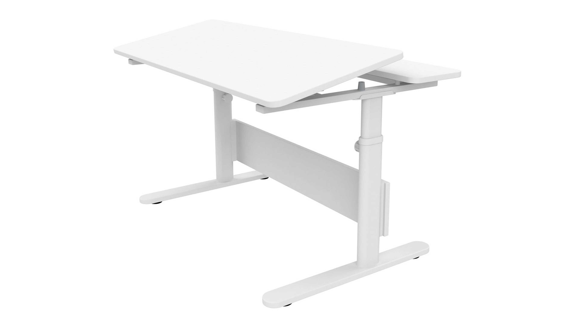 Schreibtisch Flexa® aus Holz in Weiß FLEXA® Funktions-Schreibtisch Study Evo weiße Platte & weißes Metallgestell – Breite ca. 120 cm