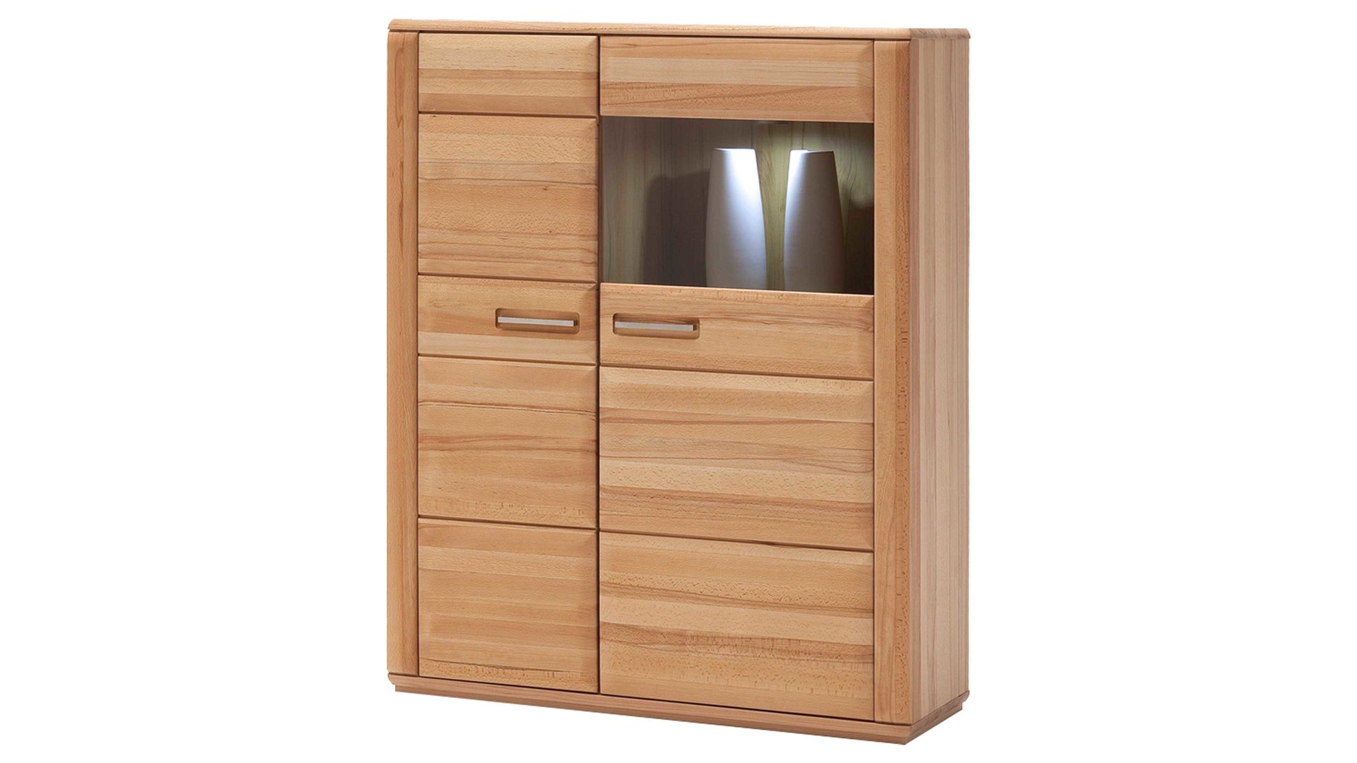 Highboard Mca furniture aus Holz in Holzfarben Wohnprogramm Sena - Highboard geölte Kernbuche – zwei Türen