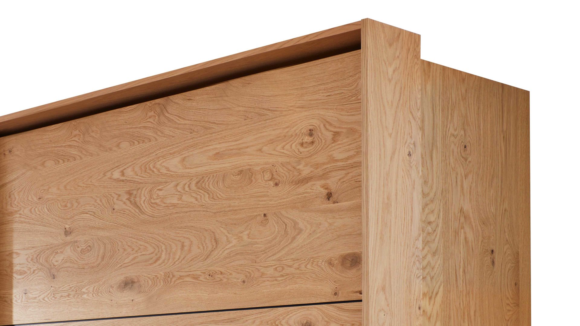 Passepartout Interliving aus Holz in Holzfarben Interliving Schlafzimmer Serie 1024 – Passepartout Breite ca. 309 cm - Balkeneiche