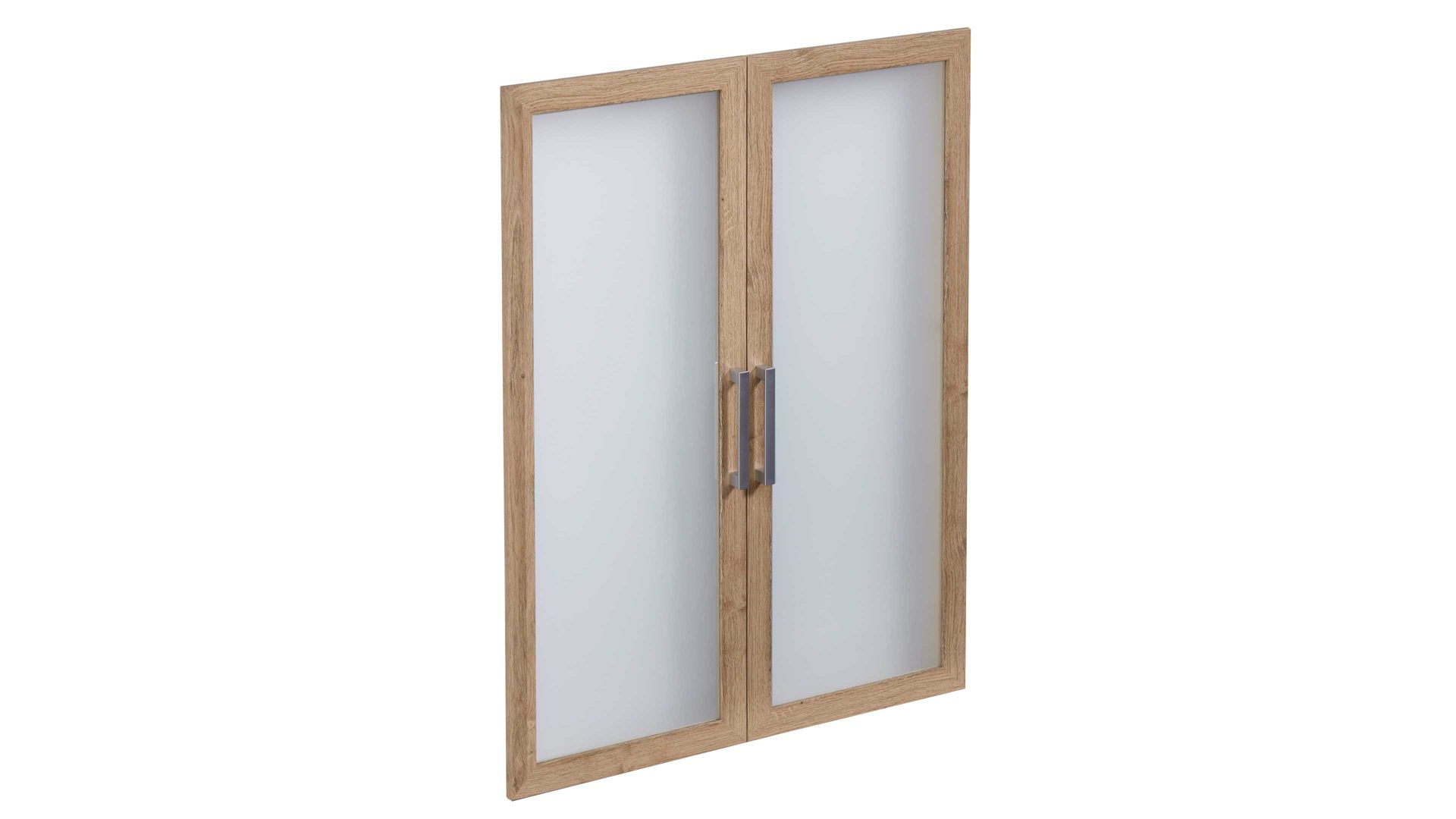 Türen-Set Fmd furniture aus Glas in Holzfarben Glastüren-Set alteichefarbene Kunststoffoberflächen – zweiteilig