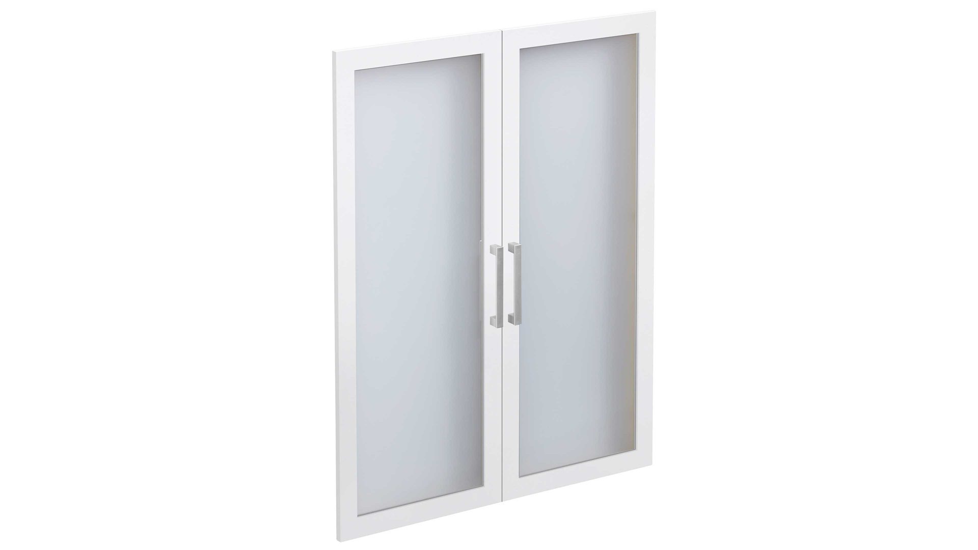 Türen-Set Fmd furniture aus Glas in Weiß Glastüren-Set Calvia 12 Brillantweiß – zwei Türen
