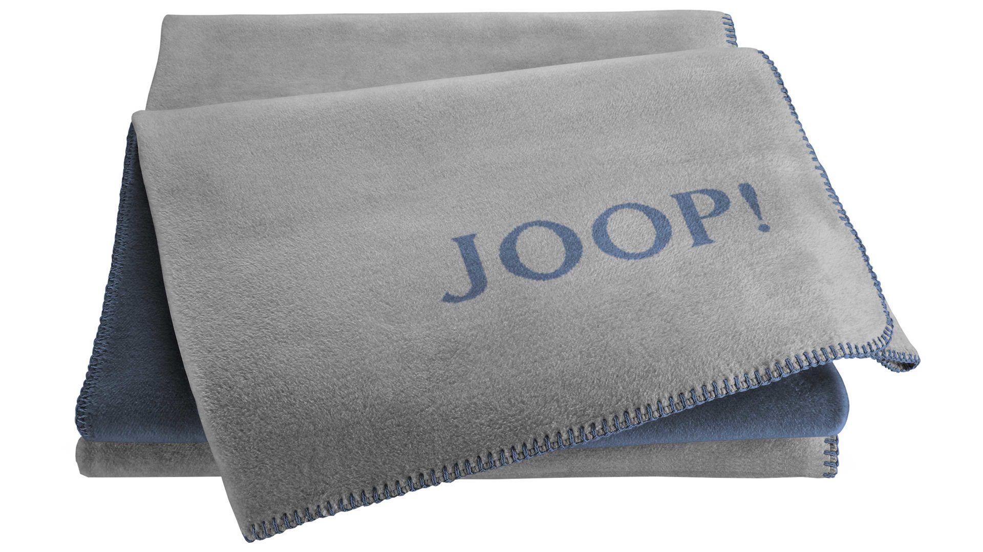 Wohndecke Biederlack aus Stoff in Grau JOOP! Wohndecke Uni Doubleface Silber & Navy – ca. 150 x 200 cm