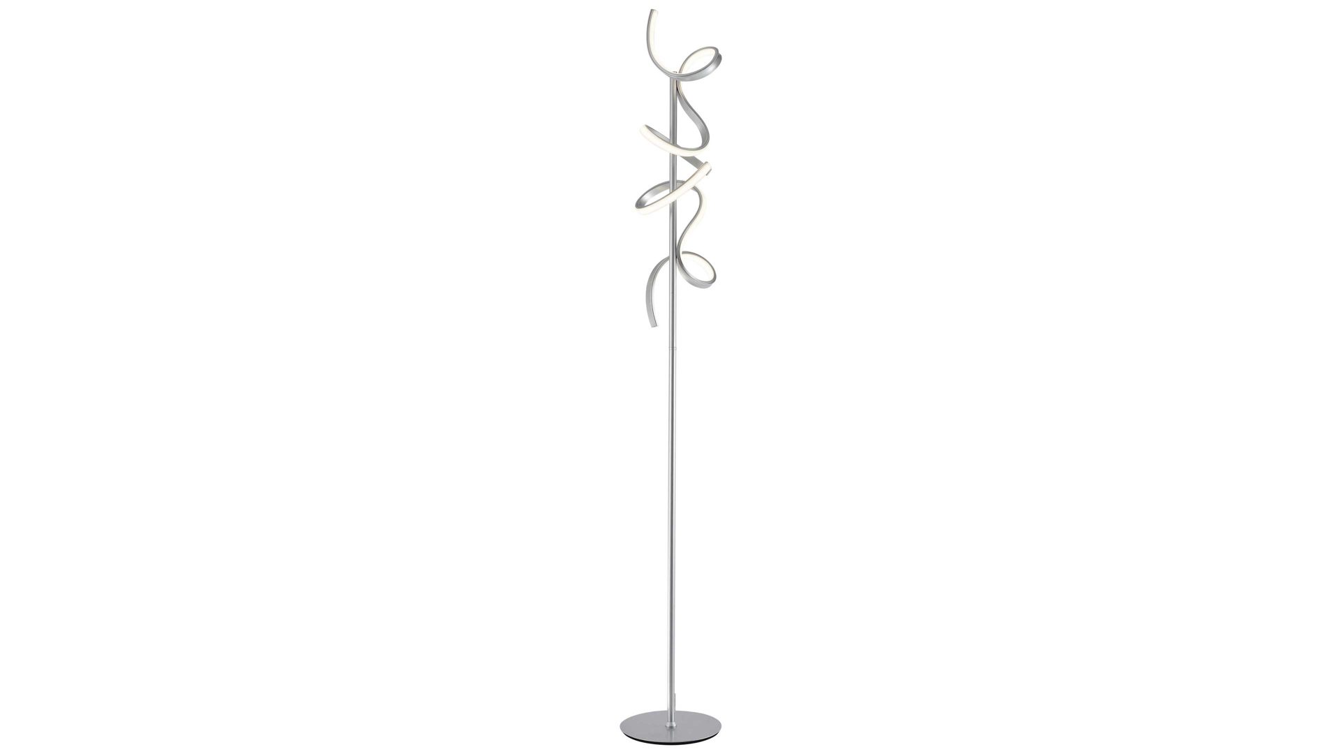 Stehleuchte Leuchtendirekt aus Metall in Hellgrau LeuchtenDirekt Serie Curls - Stehleuchte Silber - Höhe ca. 156 cm