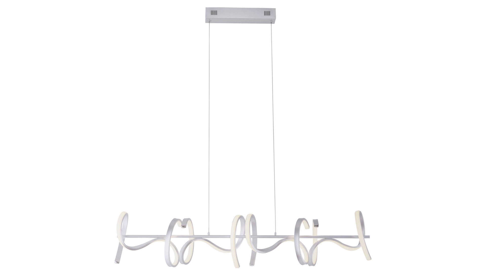 Pendelleuchte Leuchten direkt aus Metall in Hellgrau LeuchtenDirekt Serie Curls - Hängeleuchte Silber - Länge ca. 99 cm